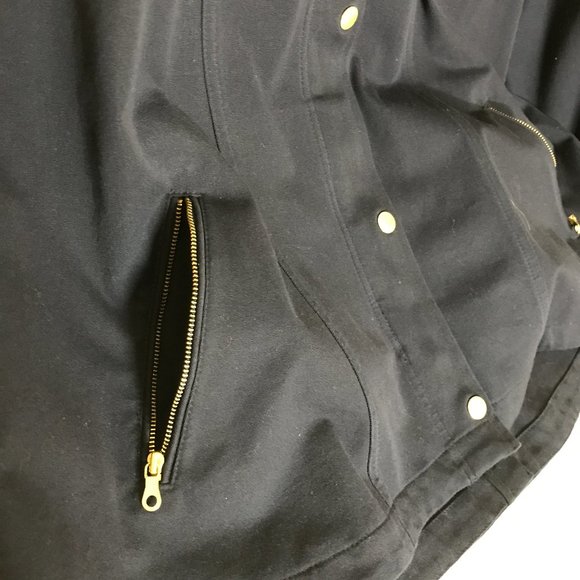 Charter Club Nautical Navy Blue Cotton Duck Hooded Zip & Snap Front Jacket Sz L - Picture 5 of 15